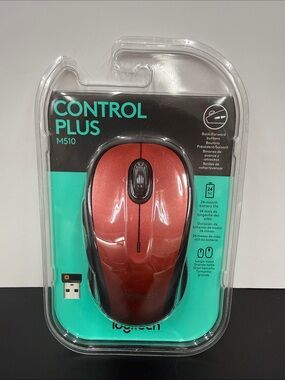 Logitech Control Plus M510 Wireless Mouse - Red and Black